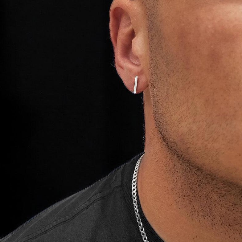 Hoop Silver Stud For Boys Sterling Silver Hoop Ring Earrings For Men Mens Chunky 925